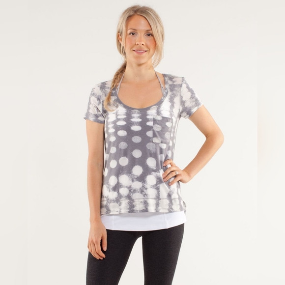 Lululemon Perfect Layer Tee Sea Side Dot Burnout Fossil - Picture 1 of 7